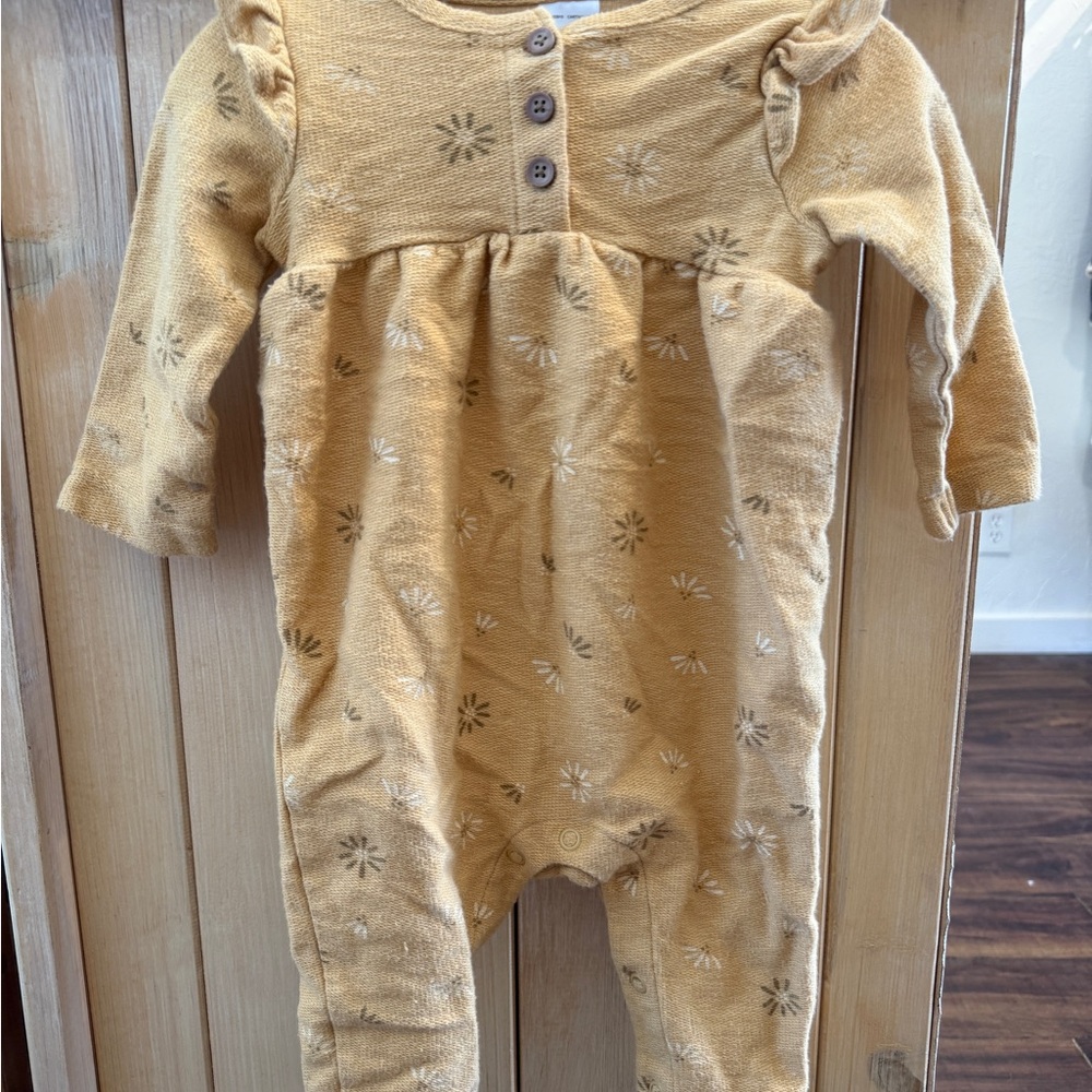 Carter's Mustard Floral Kids Footie